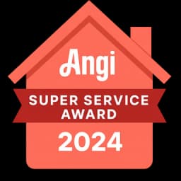 Angi Super Service Award Badge 2024 for top-rated office and house cleaning in Spokane WA