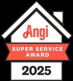 Angi Super Service Award Badge 2025 for top-rated office and house cleaning in Spokane WA